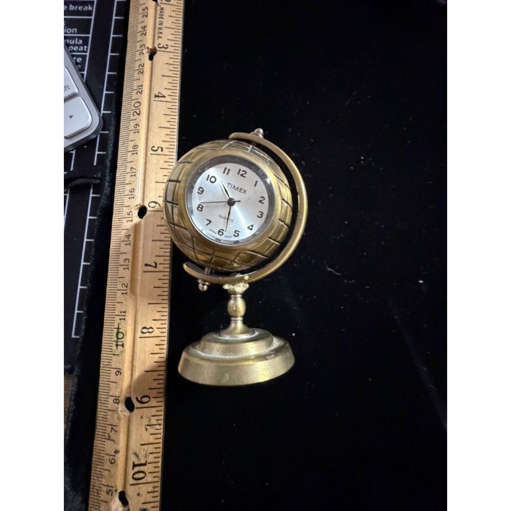 Timex Mini Brass globe desk clock